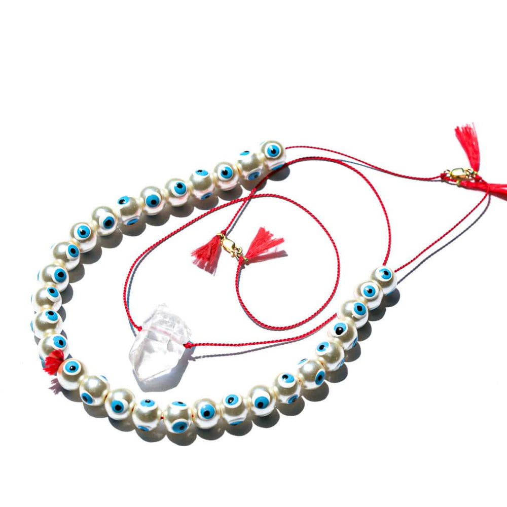 
                  
                    Clear Quartz Red String Necklace - Sunday Forever
                  
                