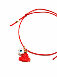 Sunday Forever JEWELRY Evil Eye Tassel BraceletRed Evil Eye Tassel BraceletSunday Forever NYC