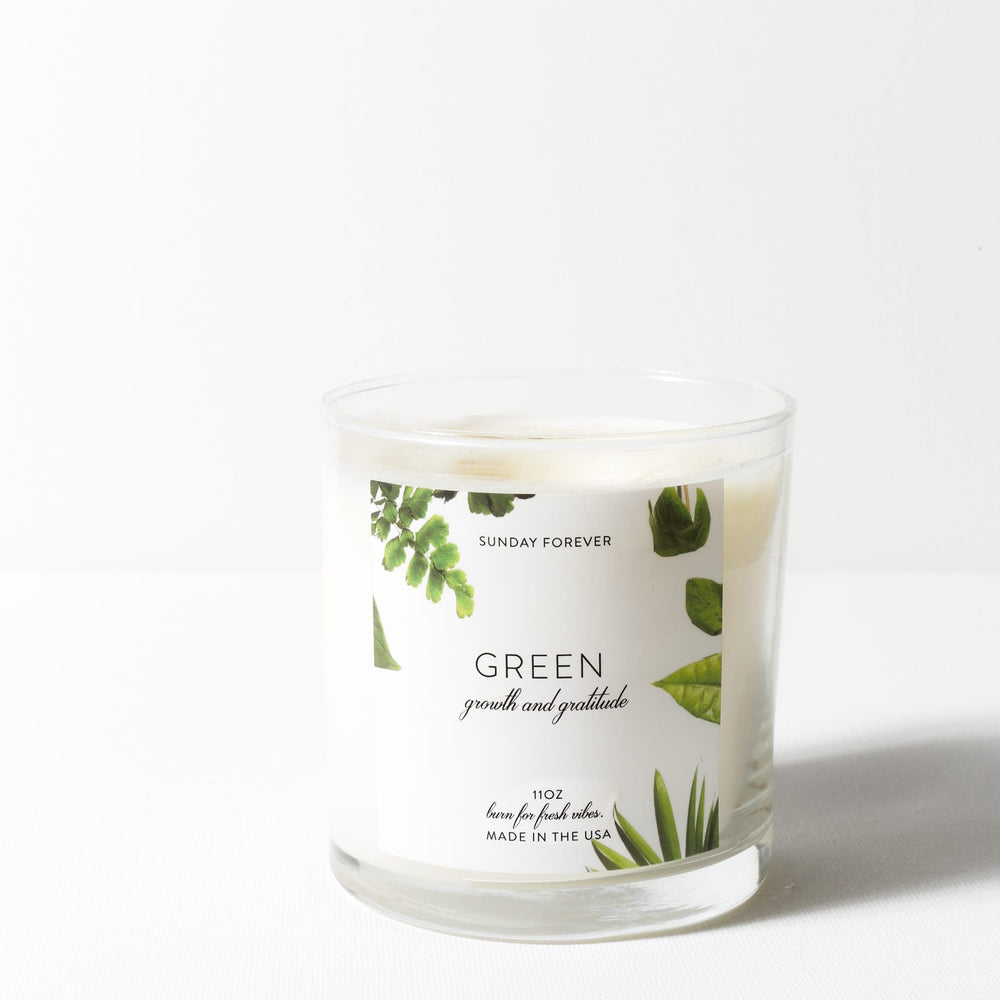 Sunday Forever CANDLE Green Luxury Candle with Palo Santo and CedarGreen Luxury Candle | Palo Santo & Cedar| Sunday ForeverSunday Forever NYC