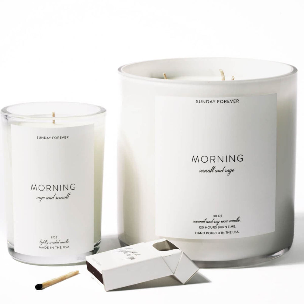 
                      
                        Sunday Forever Candles Morning Luxury Candle with Sea Salt and SageMorning Luxury Candle | Sea Salt & Sage | Sunday ForeverSunday Forever NYC
                      
                    