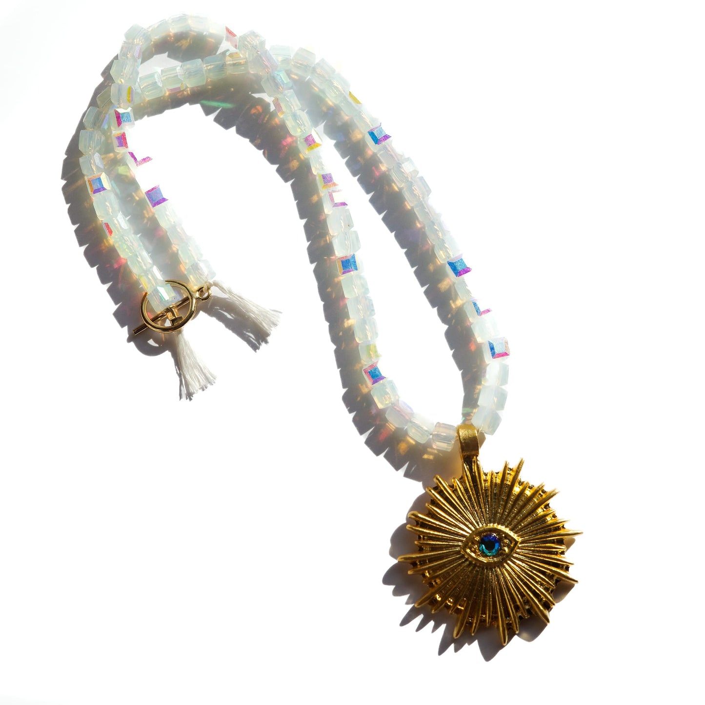 Moonstone Gold Vermeil Evil Eye Choker - Sunday Forever