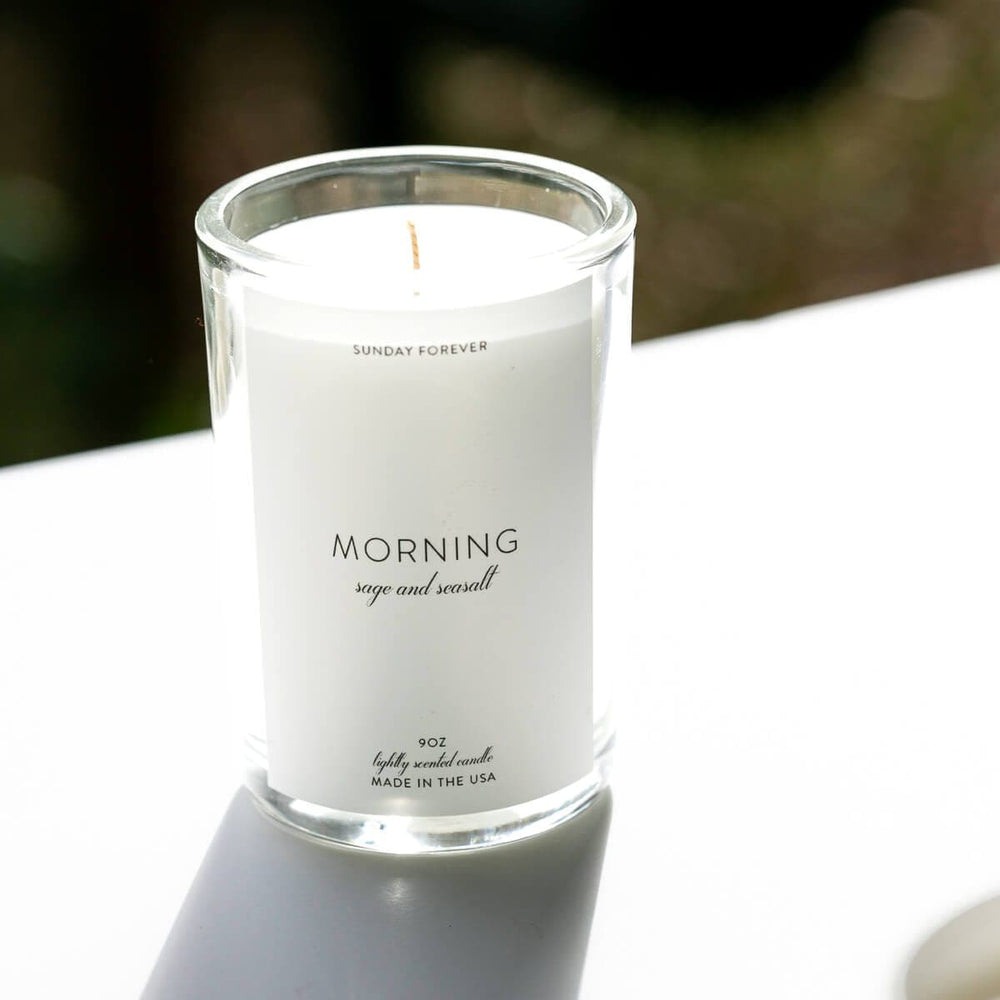 
                  
                    Morning Luxury Candle with Sea Salt and Sage - Sunday Forever
                  
                