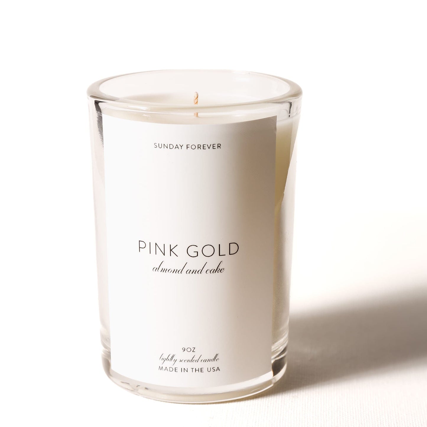 Pink Gold Luxury Candle with Cherry Almond and Cake - Sunday Forever