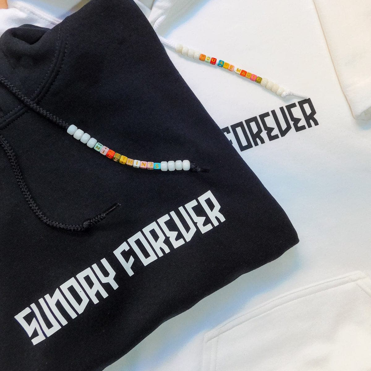 Talk To Me Beaded Letter Hoodies