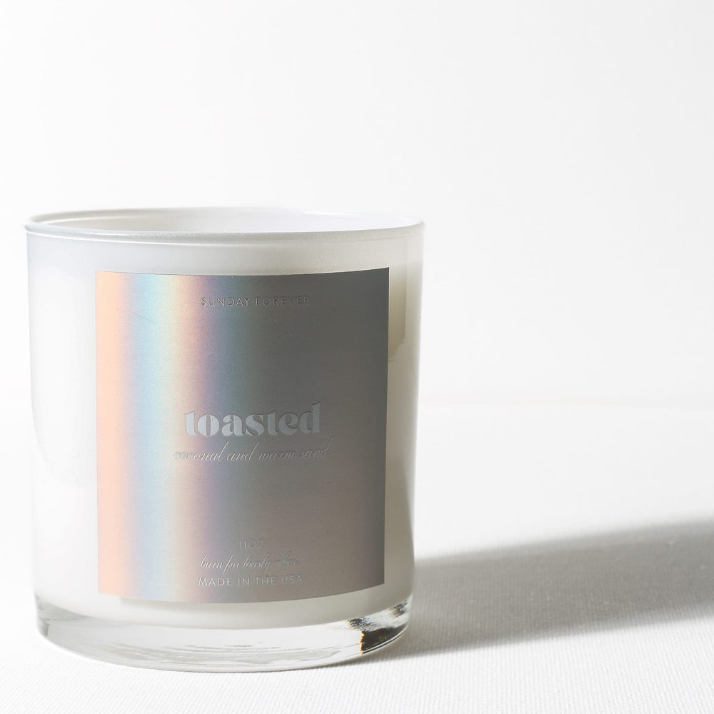 
                  
                    Toasted Luxury Candle with Coconut and Warm Sand - Sunday Forever
                  
                